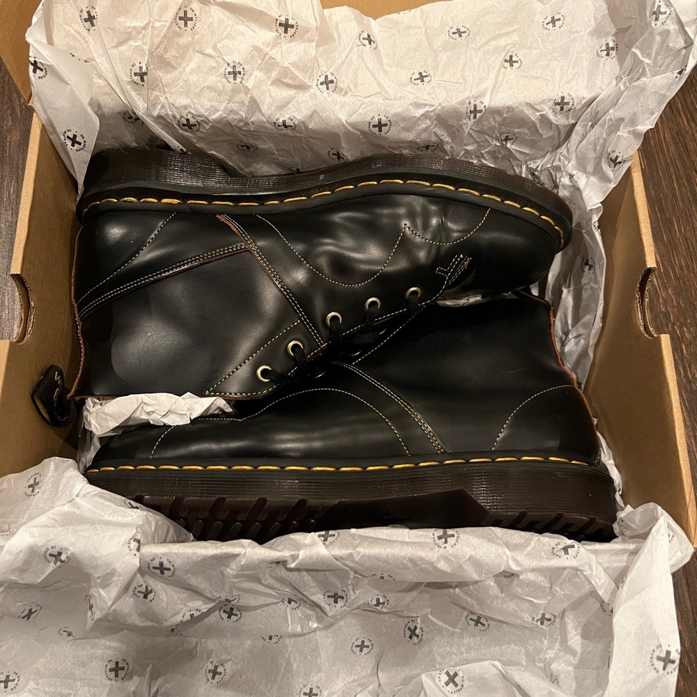 Doc Martens Black Church Vintage Monkey Boots Size 10.